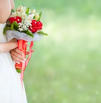 Bride with bouquet Foto stock