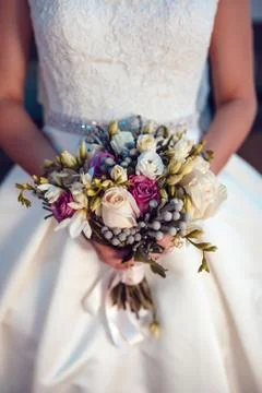 Bride with a Bouquet Stock Photos
