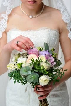 Bride with a bouquet. Stock Photos