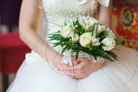 Bride with a bouquet Stock Photos