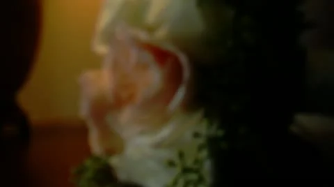 Bride Bouquet on Table Stock Footage