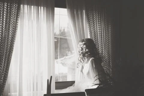 Bride bw Stock Photos