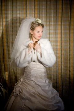 Bride in a cape Foto stock