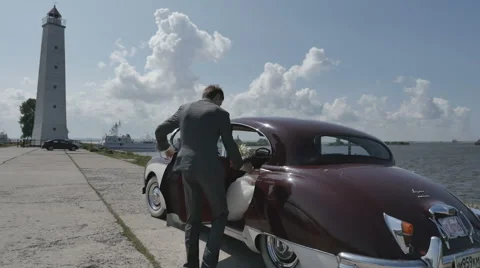 The bride in the car Stock-Footage 64811259