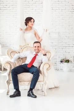 Bride in a chair Stock Photos