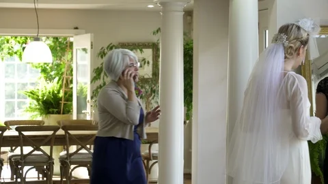 Bride chatting on smartphone. Stock-Footage 88159979