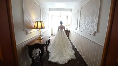 Bride in a chic wedding dress Stock Footage 130179776