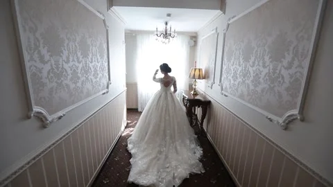 Bride in a chic wedding dress Stock Footage 130179777