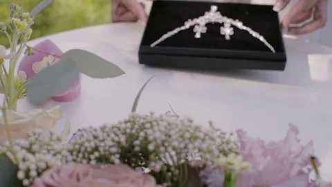 Bride choosing jewelry Stock Footage 78221083