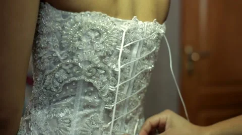 Bride In Corset Stock Footage 52545999