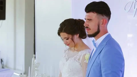 The bride crying with happiness. Ceremony Stock Footage 211807604