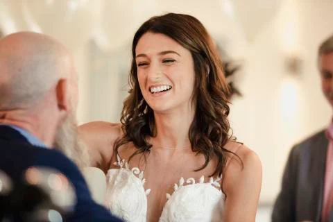 Bride Dancing With Father Stockfoto's