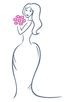 Bride at draw Stock Illustration