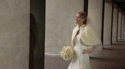 Bride dreaming at wedding day Stock-Footage 47976165