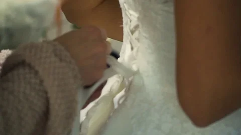 Bride dress up Stock Footage 80634347