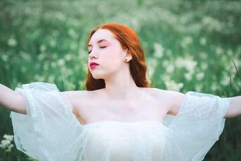 Bride in the field Stock Photos