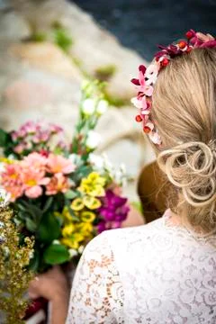 Bride with flower 2 Stock Photos