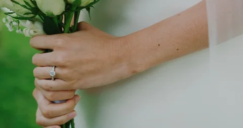 Bride with Flower Bouquet Stock Footage 85540841