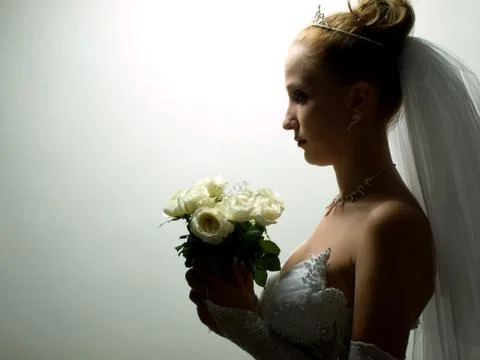Bride with flowers Foto stock