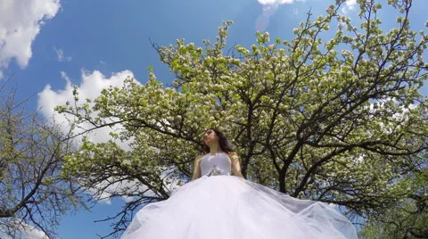 Bride In The Garden 18 Stock Footage 63263338
