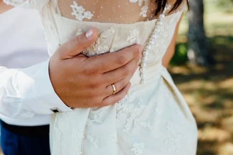 Bride with garter	 Stock Photos