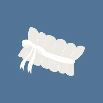 Bride garter vector illustration on blue background. Stock Illustration