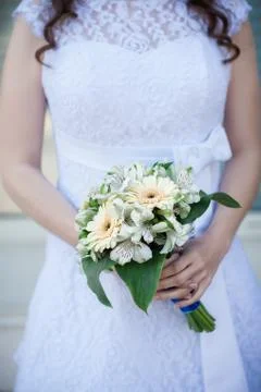Bride with gerbera Stock Photos