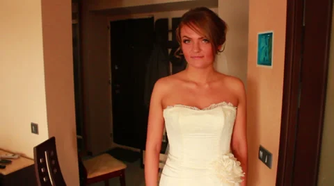 Bride Goes to Window 1 Stock-Footage 33653841