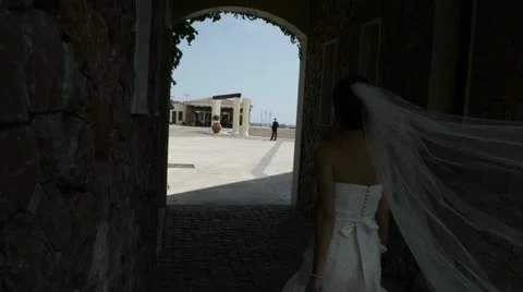 Bride going to the groom Stock Footage 12077147
