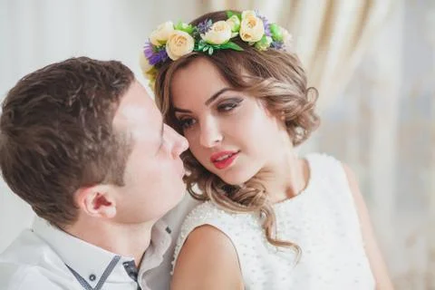 Bride Groom feeling Stock Photos