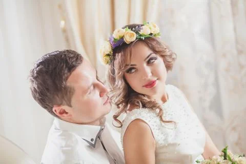 Bride Groom feeling Stock Photos