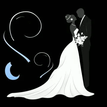 Bride &amp; Groom Motion Design Element 02 HD Stock Footage 10873606