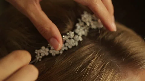 Bride Hairstyle Stock-Footage 64348848