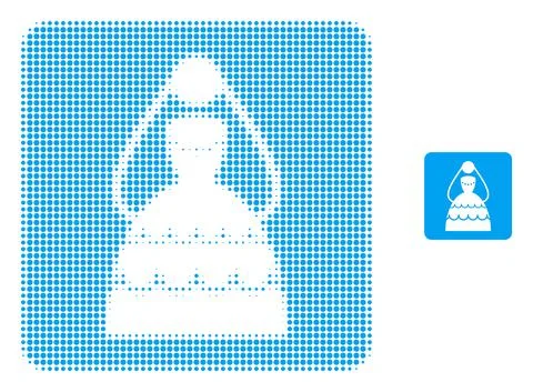 Bride Halftone Dotted Icon Stock Illustration