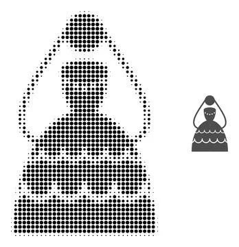 Bride Halftone Dotted Icon Stock Illustration
