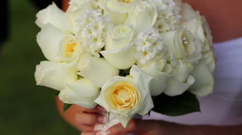 Bride Holding Bouquet Stock Footage 45607937