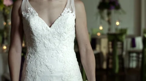 Bride holding up bouquet Stock Footage 49751028
