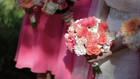 Bride Holding a Bouquet Video stock 73836729