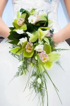Bride holding a bouquet Fotos Stock