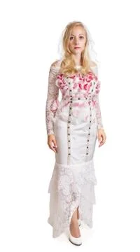 Bride isolated on white background. Foto stock