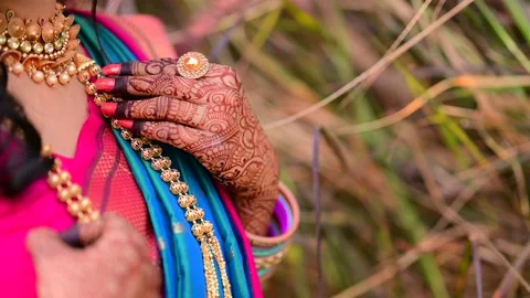 Bride jwellery set , mehendi Stock Footage 162621157