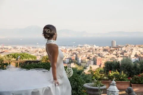 Bride with landscape Stock Photos