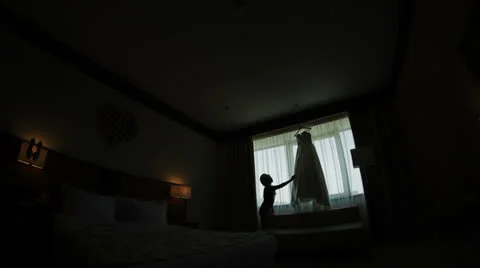 Bride Look at the Dress Stock Footage 24845052