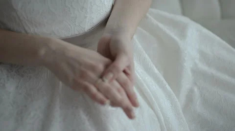 Bride looking at wedding ring Stock Footage 59732032