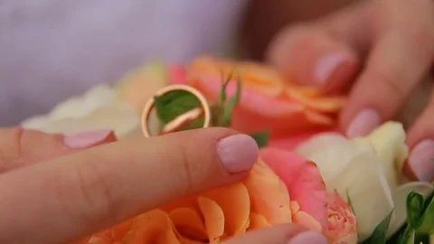 Bride looking at wedding rings Stock Footage 75025712