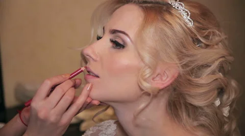 Bride make up, close-up Stock Footage 61168781