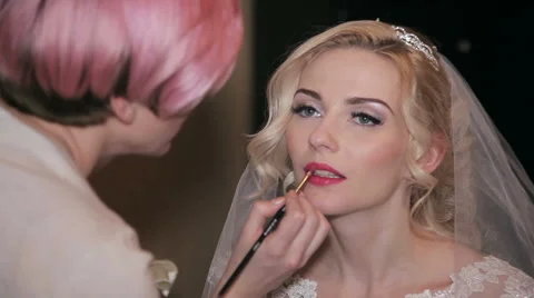 Bride make up, close-up Video stock 61169109