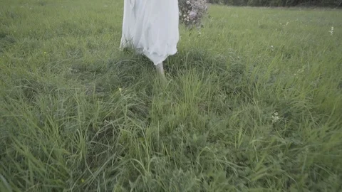Bride On The Meadow Stock Footage 72559939