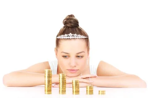 Bride with money problems Stock Photos