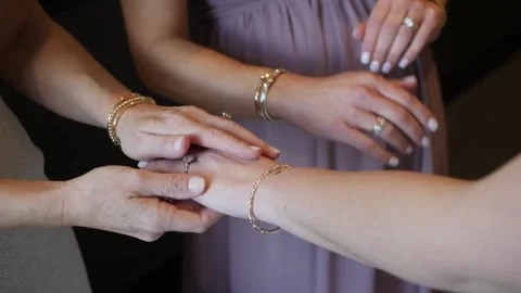Bride mother hand Video stock 243307564